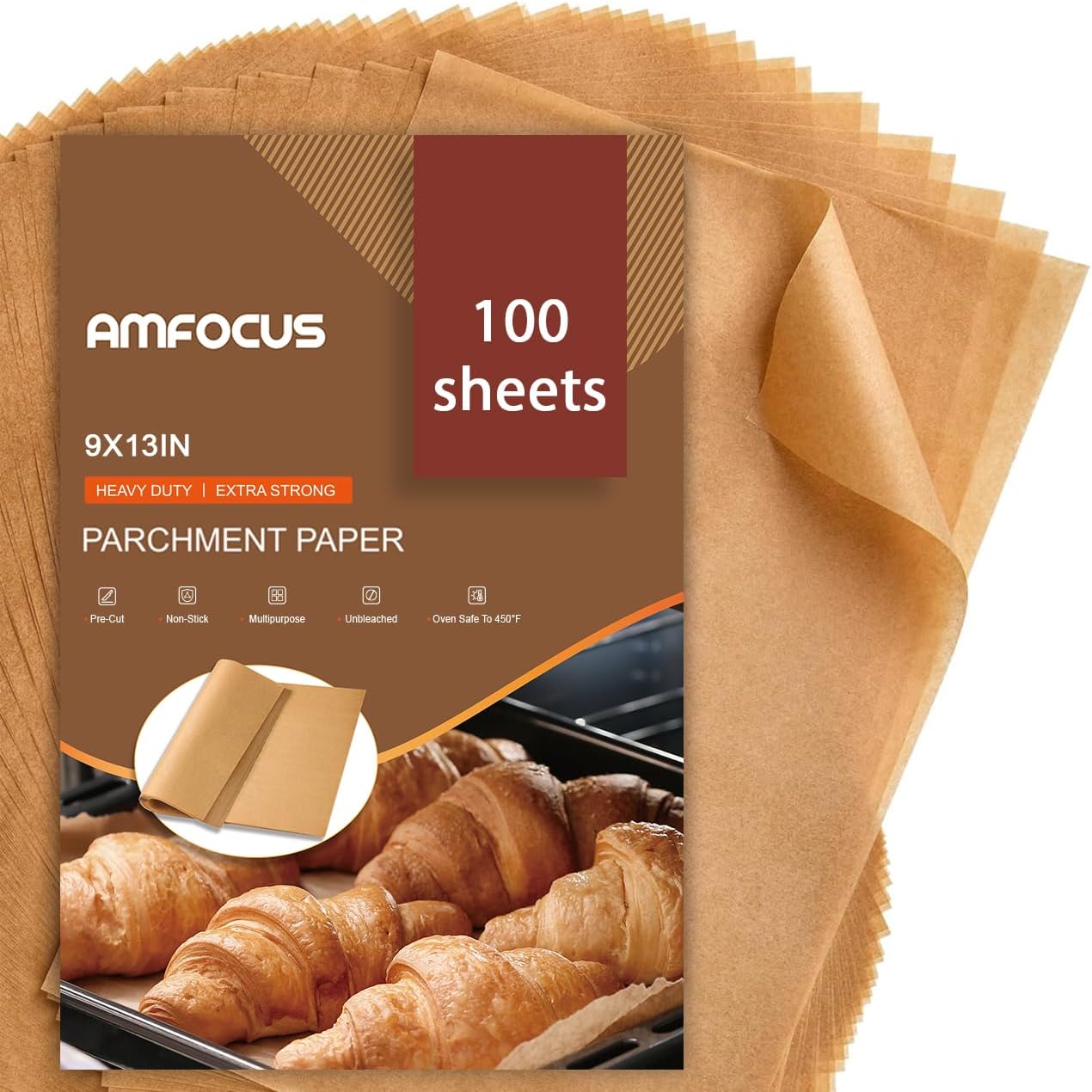 - Parchment Paper Sheets, 9x13 In Non-Stick Precut Baking Parchment for Baking, Grilling, Air Fryer, Steaming, and More (Unbleached) - Quarter Sheet Size, Perfect for Bread, Cakes, Cookies, 100PCS