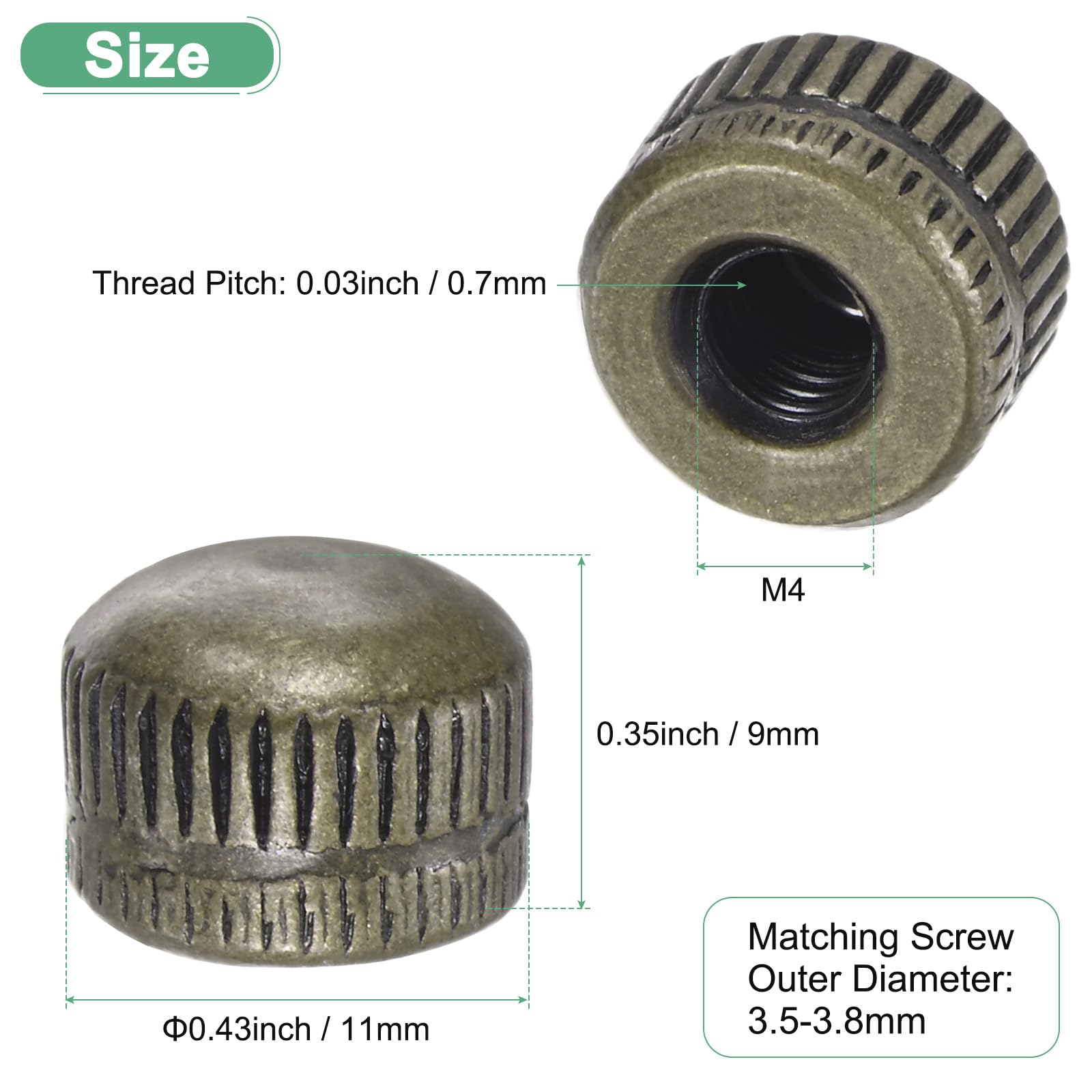 M METERXITY 25-Pack Threaded Cap Nuts - Image 3