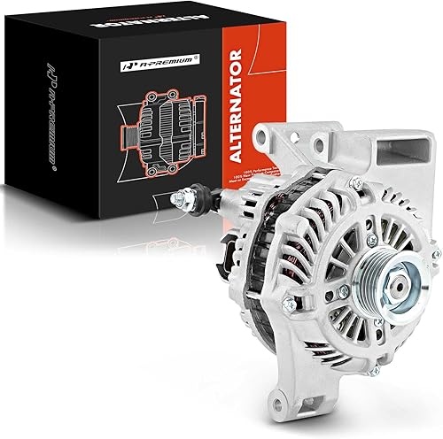 A-Premium Alternador compatible con Mazda 3 2004-2009 L4 2.0L 2.3L, 5 2006-2007 L4 2.3L, aspirado naturalmente, polea de 6 ranuras en sentido