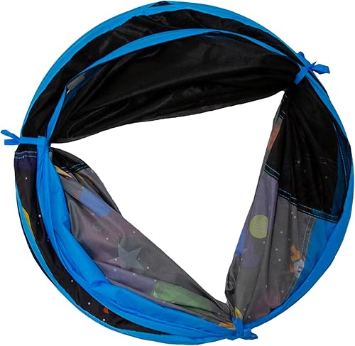 Vista 4 de Pacific Play Tents 41410 - Túnel de gateo Galaxy de 6 pies para niños con estrellas que brillan en la oscuridad Rojo, amarillo