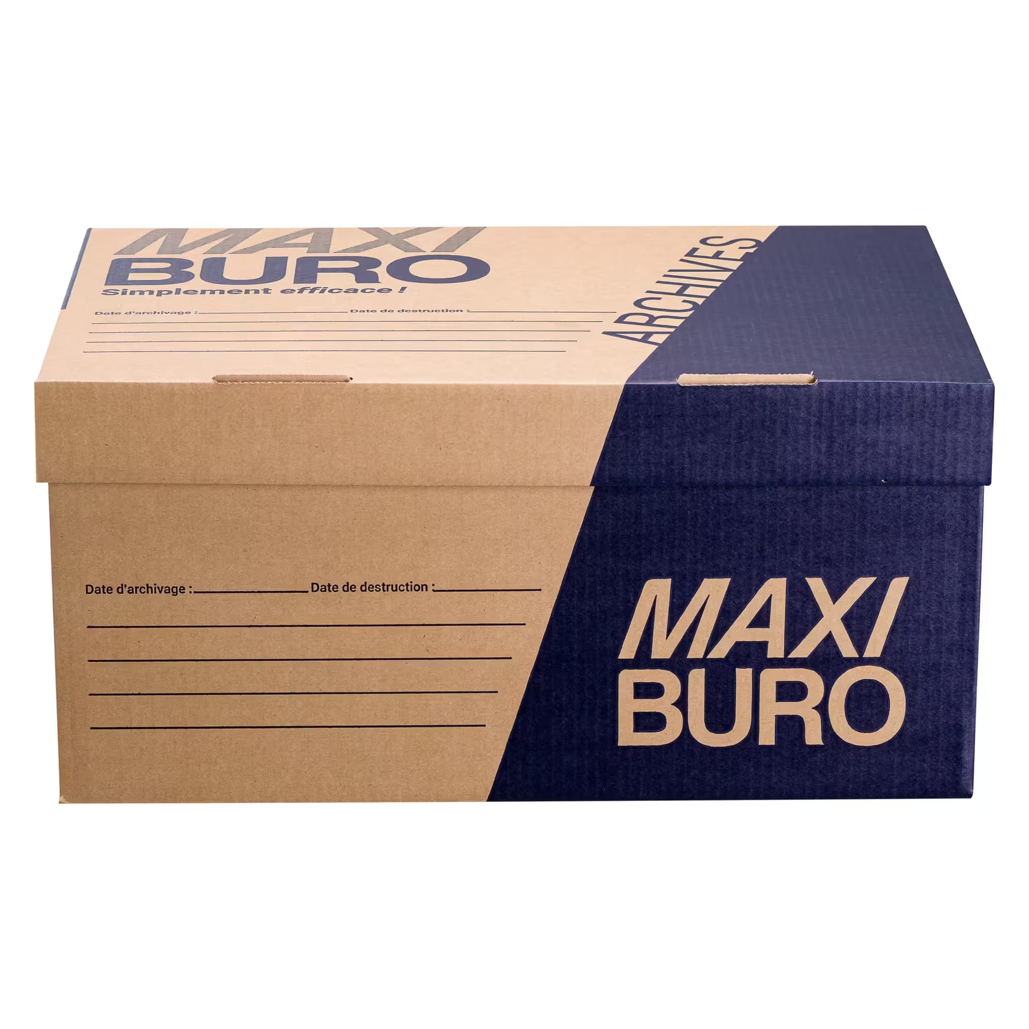 Caisse à archives kraft brun H 27 x L 54 x P 35 cm Lot de 10