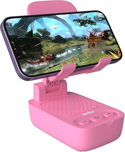 Regalos para hombres y mujeres, de esposa, soporte para teléfono celular con altavoz Bluetooth inalámbrico, graves fuertes y altavoz de sonido