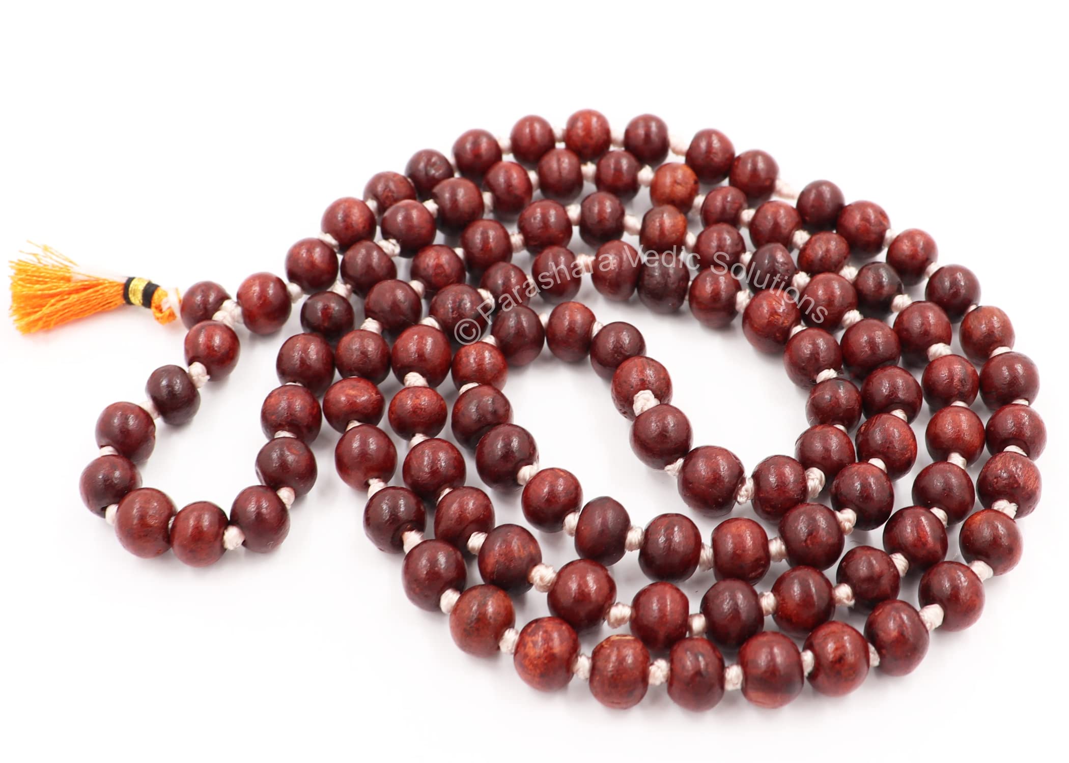 ARKAM Red Sandalwood Mala Certified/Natural Sandal Wood Rosary/Lal Sendalwood Maala Original/Rakta Chandan Mala Pure Original (Size: 7mm, Length: 34 inches, Beads: 108+1) 2