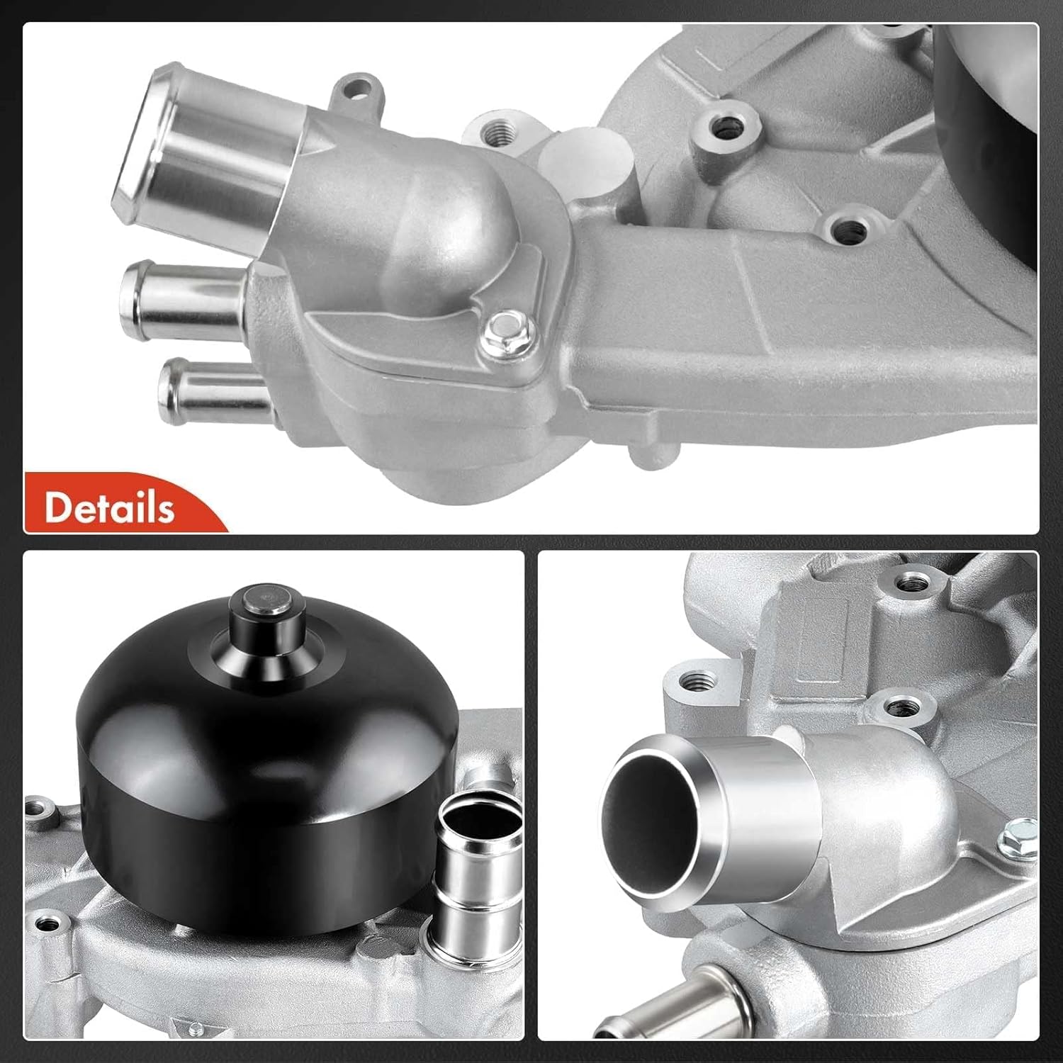 A-Premium Engine Water Pump W/Thermostat + Gasket + Pulley [OHV 8Cyl,5.7L 6.0L] Compatible with Chevy 97-04 Corvette, 98-02 Camaro & Pontiac 98-02 Firebird,04-06 GTO & Avanti 01-04 II, LS1 LS2 LS6