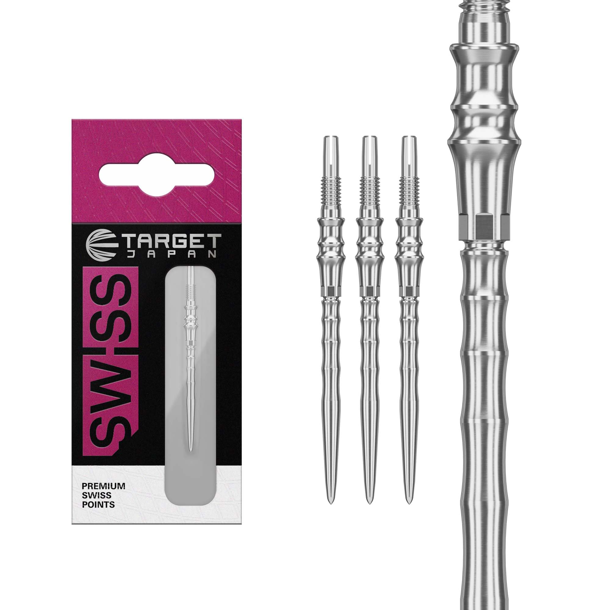 Target Japan Premium Swiss Points, 3 Pack Set of Tips 35MM – Silver | Change Dart Points, Spare Tips, Professional Darts Accessories
