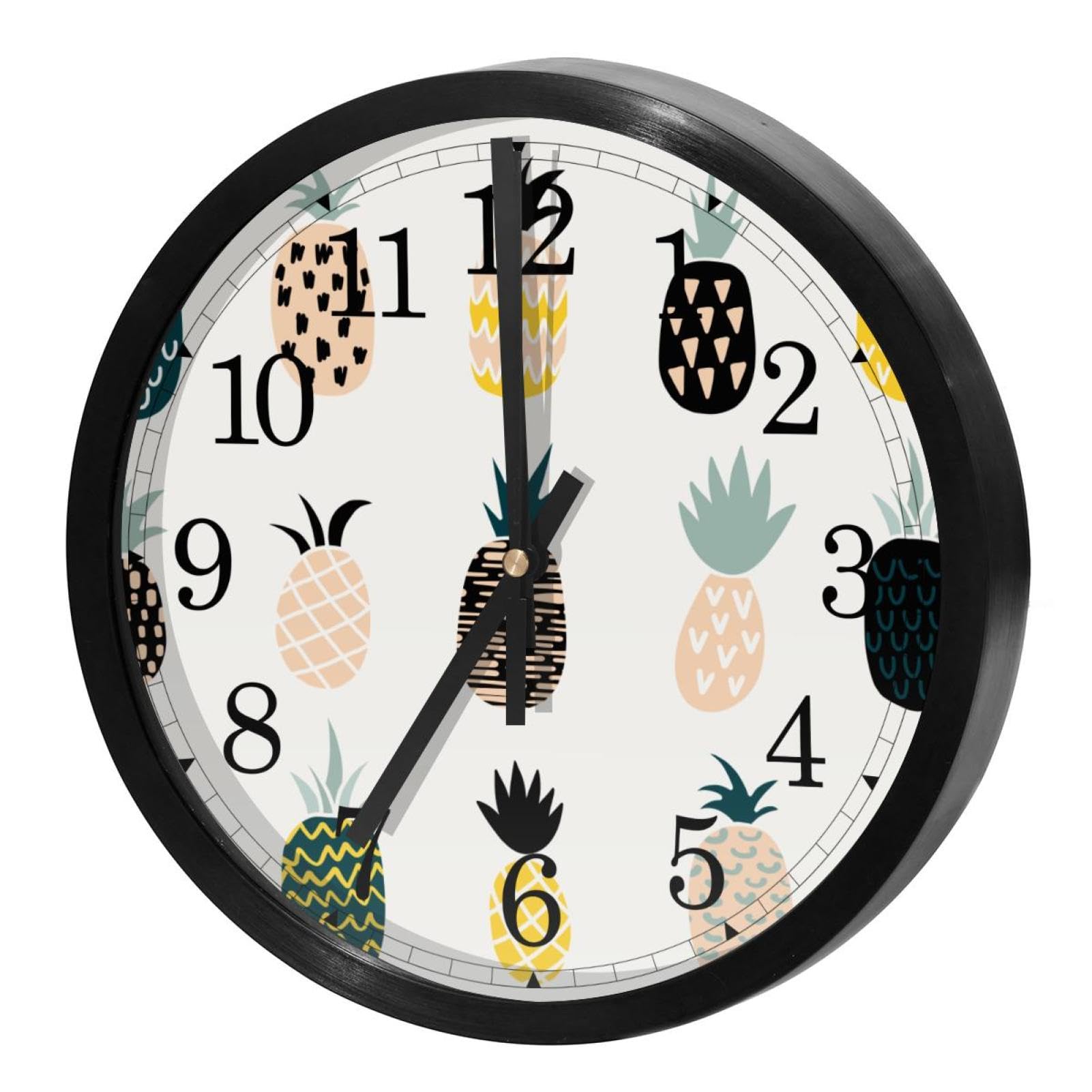 Horloge murale silencieuse à quartz ronde vintage fonctionnant avec piles pour maison