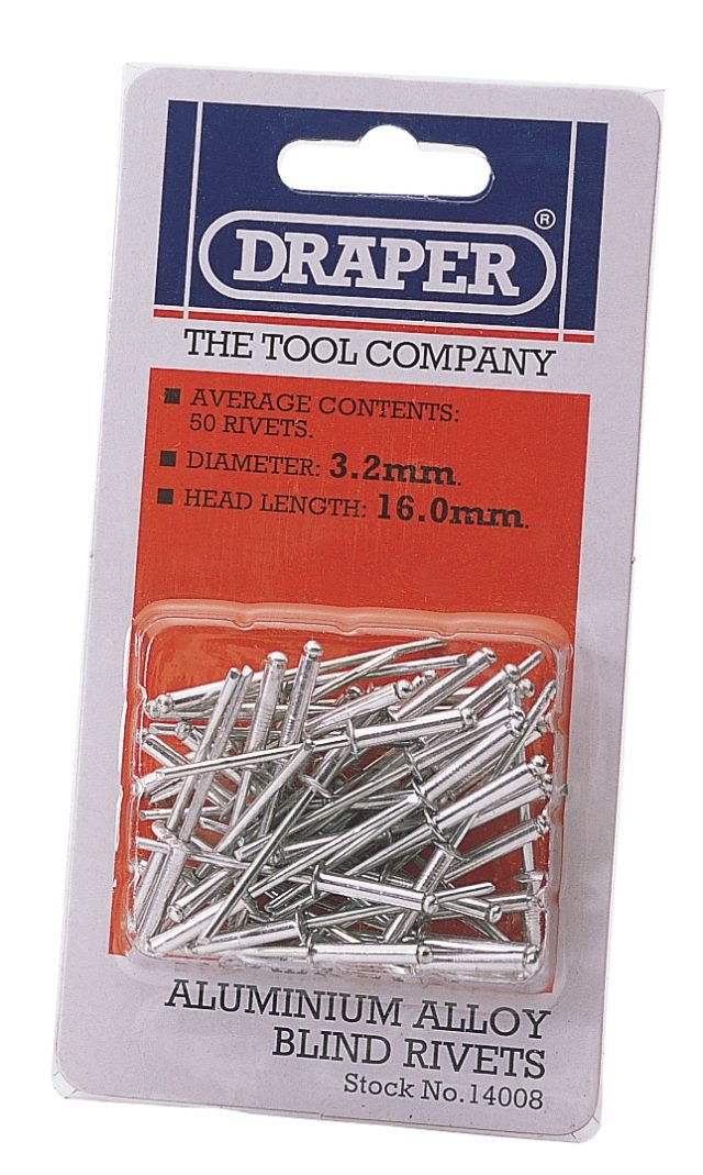 Draper 14008 Blind Rivets 32 x 158mm (50 Piece)