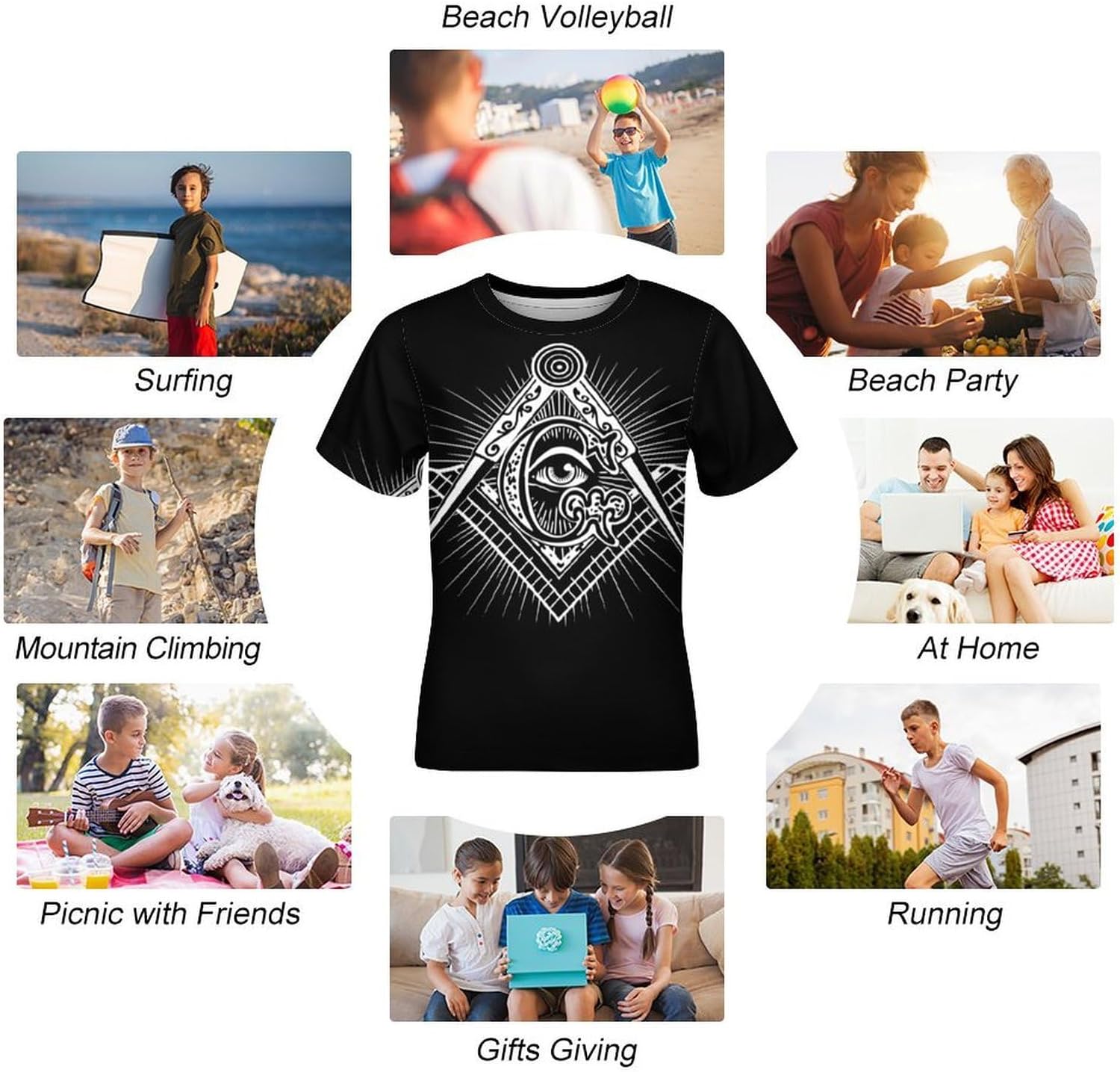 Freemasonry Masonic Masonry T Shirt for Boy Girl Top Short Sleeve T-Shirt Graphic Tee