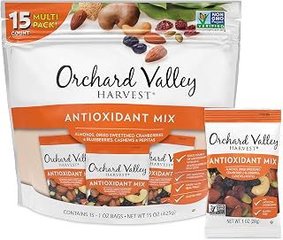 Orchard Valley Harvest Antioxidant Mix Trail Mix, 15x 1oz Bags - Almonds, Cranberries, Blueberries, Cashews, Pepitas | Non-GMO Healthy Snacks