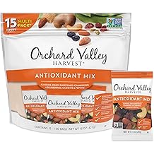 Orchard Valley Harvest Antioxidant Mix, 1 Ounce Bags (Pack of 15), Almonds, Cranberries, Blueberries, Cashews, and Pepitas, Non-GMO, No Artificial Ingredients, Healthy Snacks for Adults