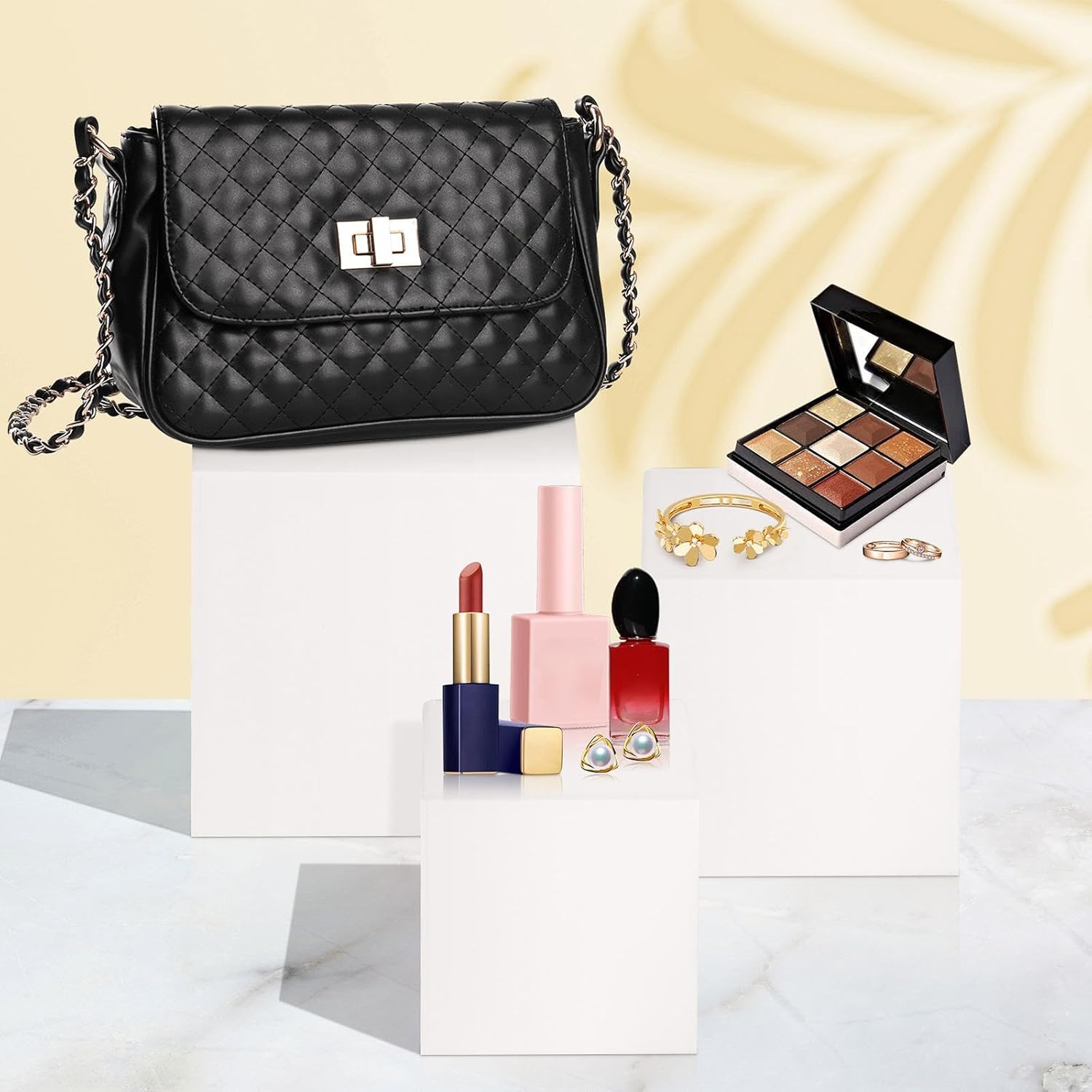 6 Pcs Acrylic Display Boxes Display Riser Cases 5 Sided Nesting Cube Organizer 4'' 5'' 6'' Acrylic Square Cube Base Riser Stand with Hollow Bottoms(White)