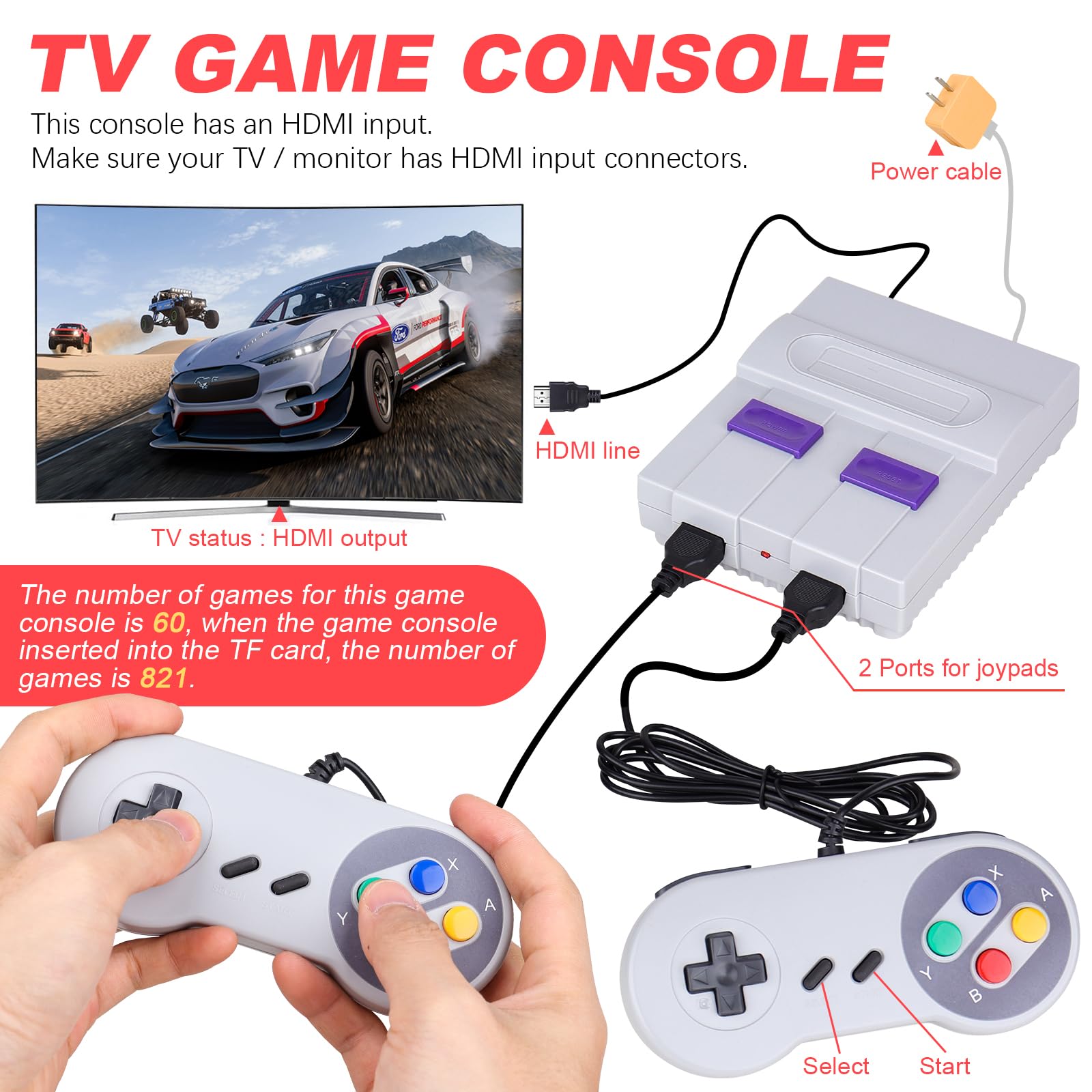 Amazon.co.jp: クラシックビデオレトロゲーム機 HDMI出力プラグアンド 