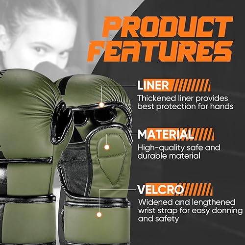 Miniatura 2 de Guantes MMA Open Palm Sparring & Grappling Mits, artes marciales para hombres y mujeres, deportes de combate, artes marciales, artes marciales,