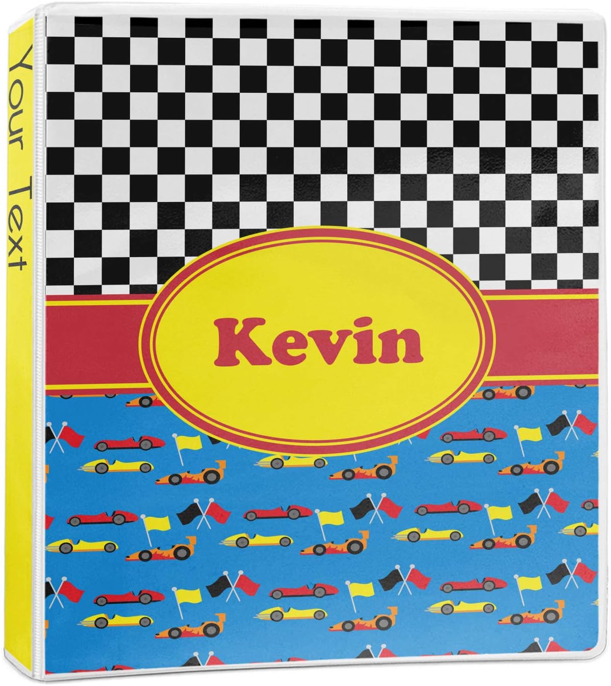 Personalized Racing Car 3-Ring Binder - 2 inch