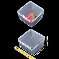 Vista 2 de Goodma 18 Pieces Square Empty Mini Clear Plastic Organizer Storage Box Containers with Hinged Lids for Small Items and Other Craft Projects