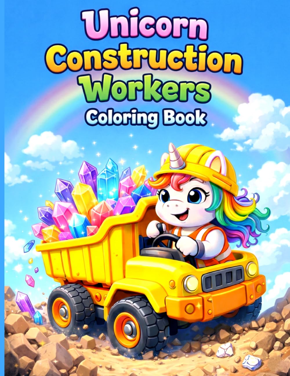 Unicorn Construction Workers Coloring Book: Magical Builders, Diggers, and Excavators Activity Book for Kids Ages 4-8