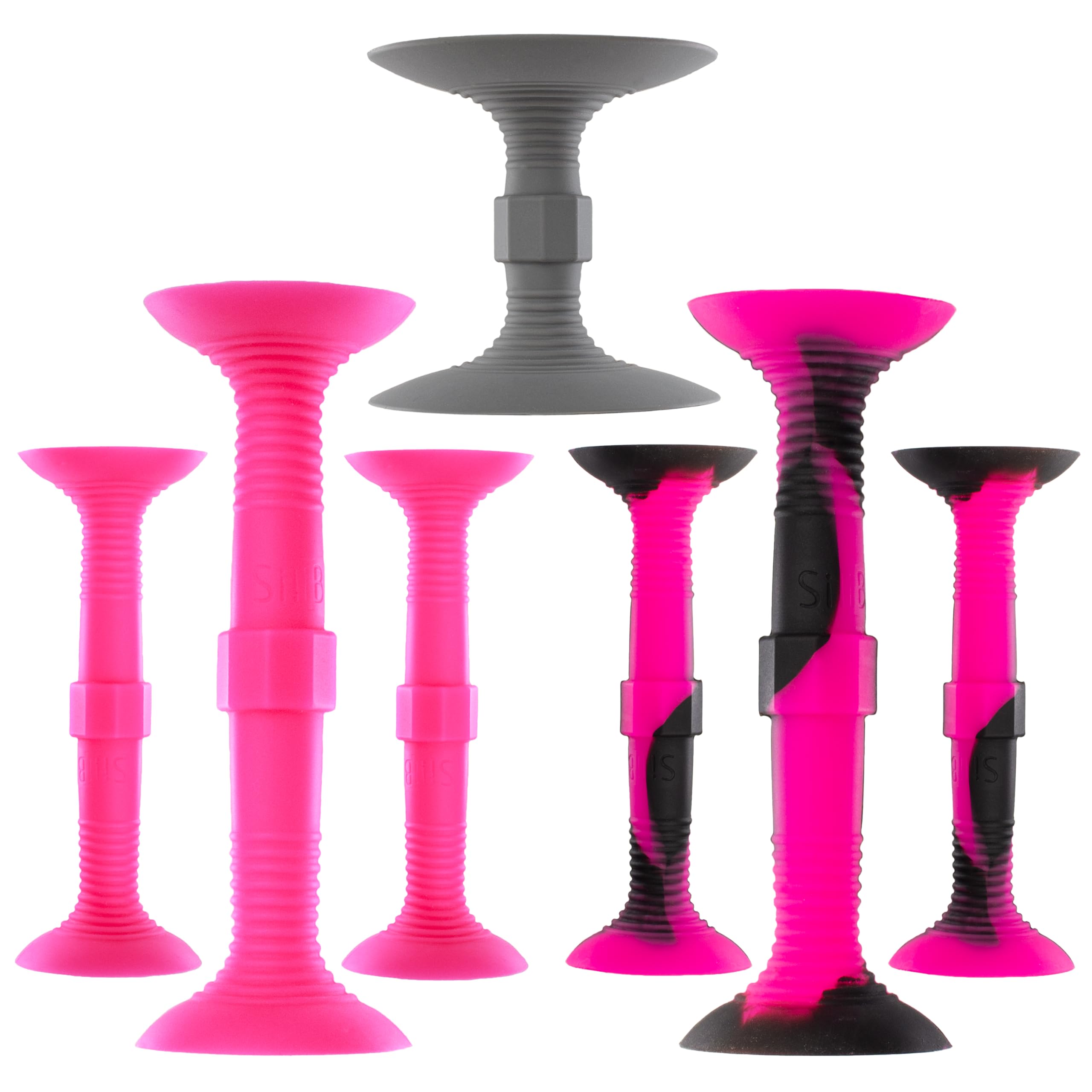 SiliBatons - Suction Cup Toss Game - Sili Fun in a Portable Pack - Choose Your Color (Space Sizzle Sass (Pink))