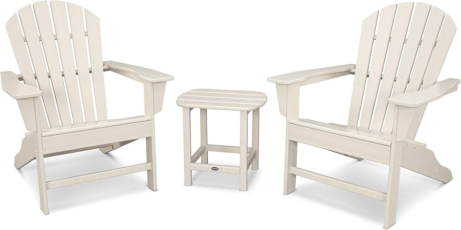 POLYWOOD South Beach 3-Piece Adirondack Chair Set with Side Table