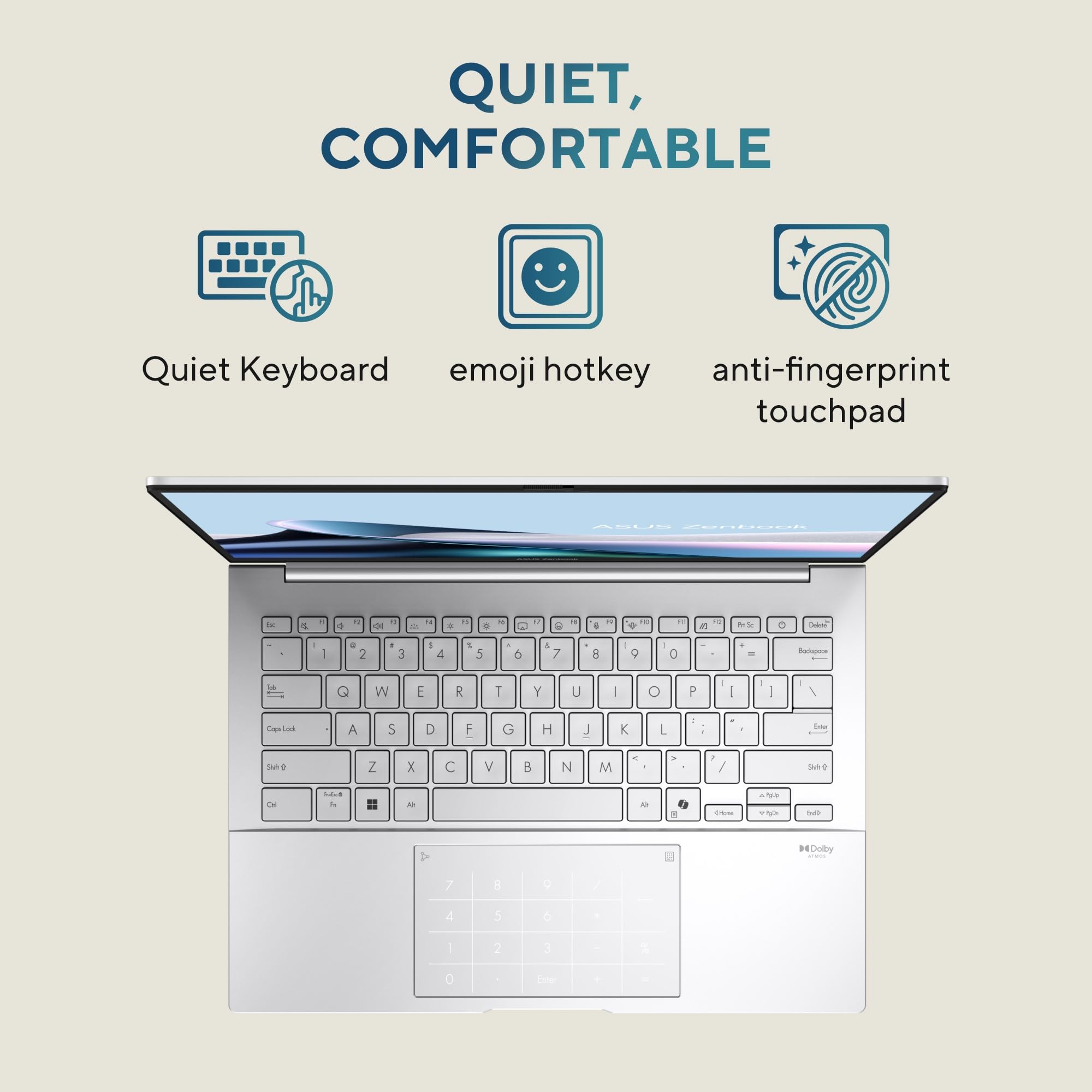ASUS Zenbook 14,Smartchoice,Intel Core Ultra 5 (Series 2),16GB,1TB,3K OLED Touch Screen,14" (35.5 cm),120Hz,Win 11,M365 Basic (1Y),Office 2024, Silver,1.28 kg,UX3405CA-PZ345WS,Thin & Light Laptop — Amazon image 11