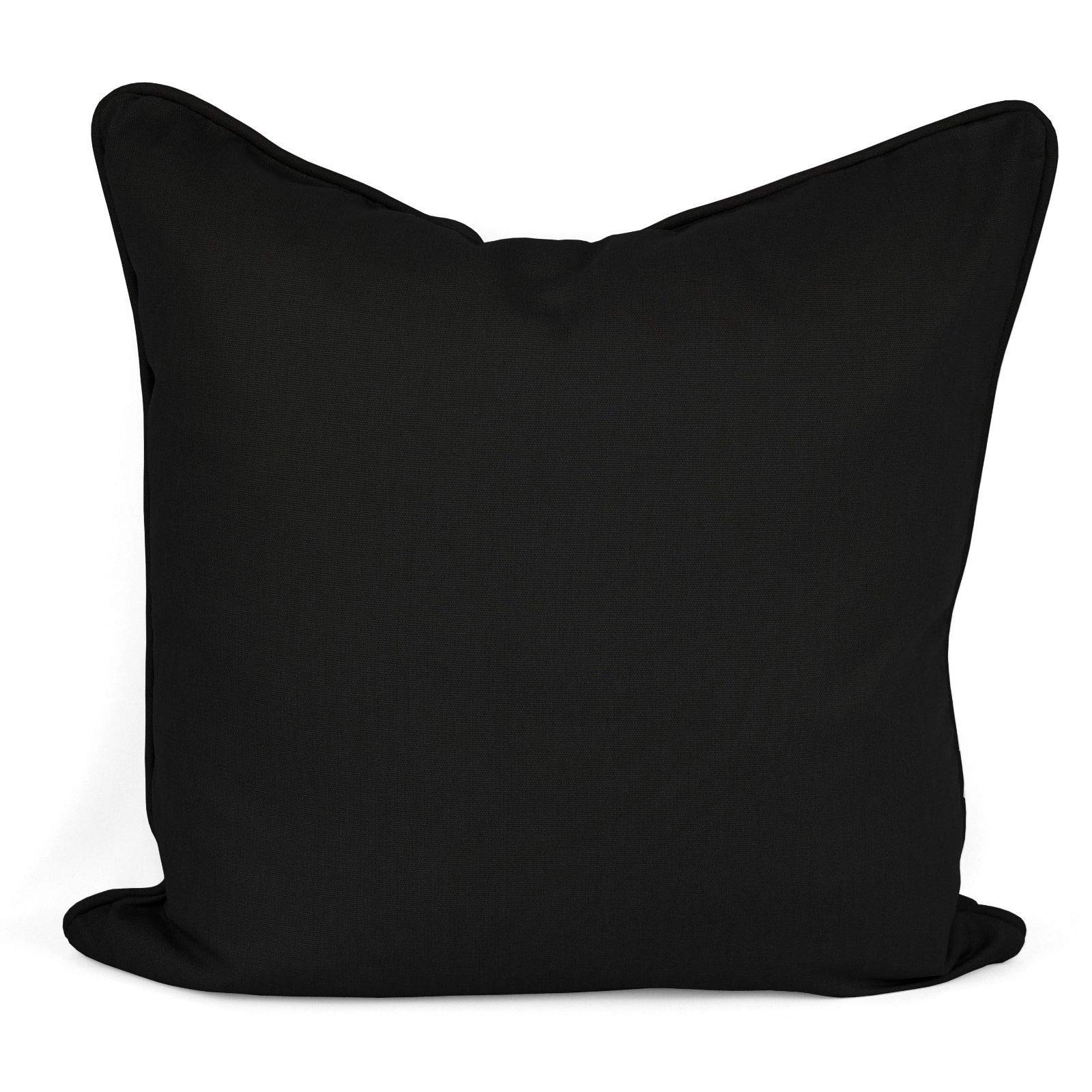 AR Plain Dyed 100% Cotton Cushion Cover Size 16"x16", 18"x18", 20"x20" (20"x20", BLACK)