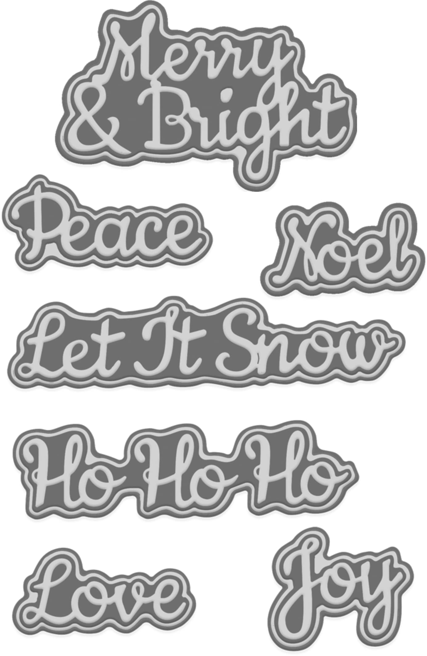 Metal Cutting Dies Love, Joy, Peace, Silver,SDD618