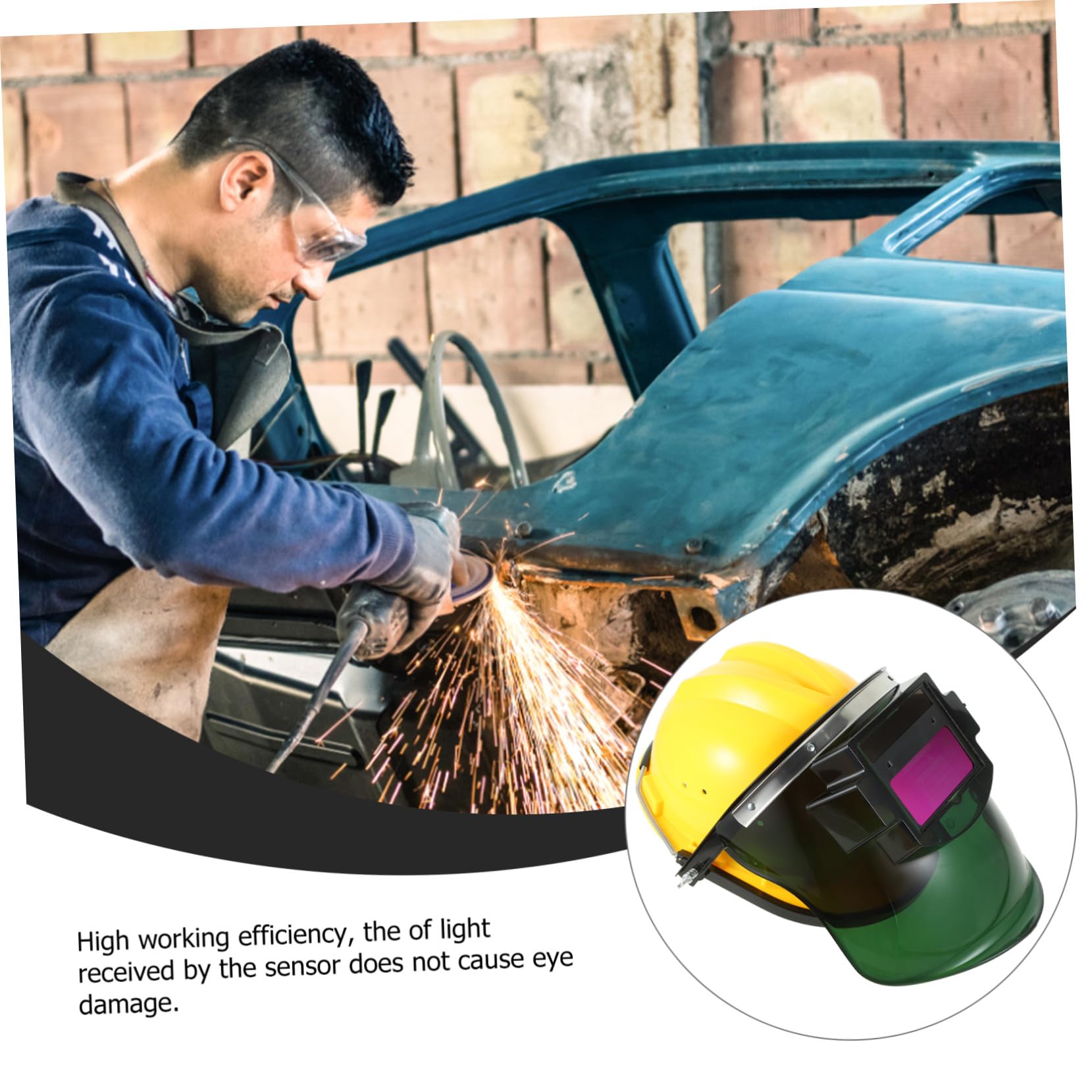 de Soldadura con Oscurecimiento Automático y Casco de Seguridad Solar Pantalla de Visual para Soldadores Rápida y Desmontable de Sombra