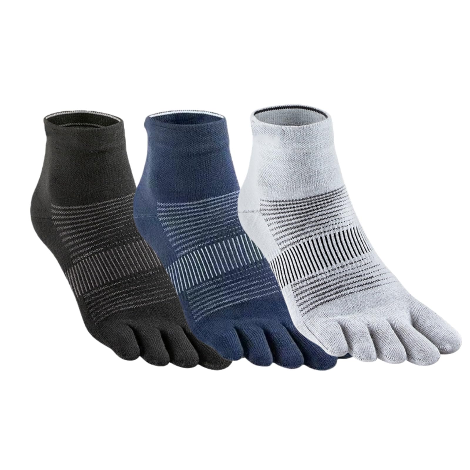 Coolmax Performance Knöchelsocken，Kompressionssocken 5 Zehen für Damen und Herren atmungsaktive Sportsocken halbhoch feuchtigkeitsableitend blasenresistent schnell trocknend