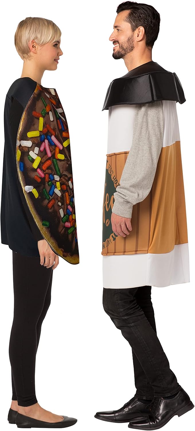 Rasta Imposta Dunk It Coffee 2 Go Cup and the Get Real Chocolate Donut 2 Pack Halloween Costume Set, Adult One Size - Image 3