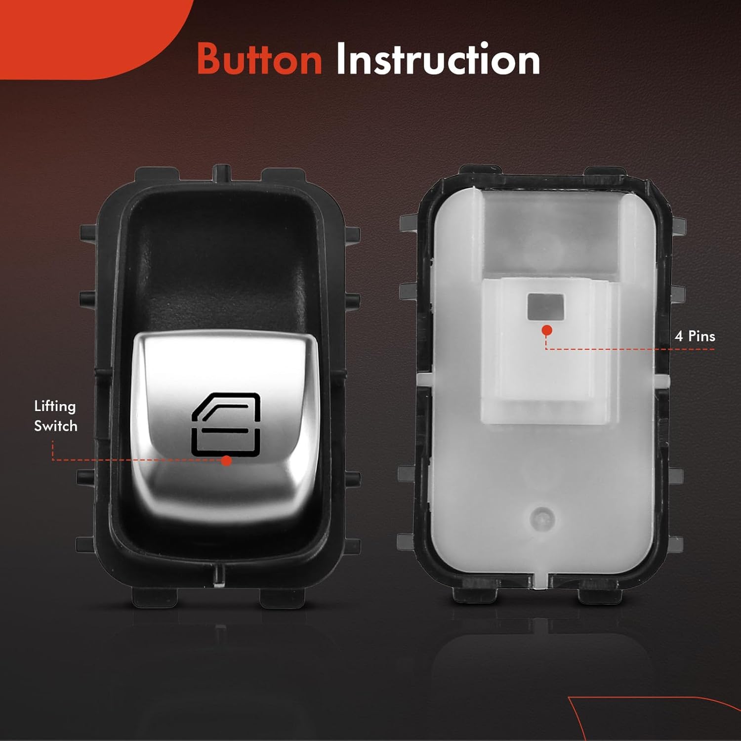 A-Premium Power Single Window Switch Button Compatible with Mercedes-Benz W213 E200 2017-2020, E250 E300 2017-2019, E400 2017-2018, E350 2020, Replace# 2139050309