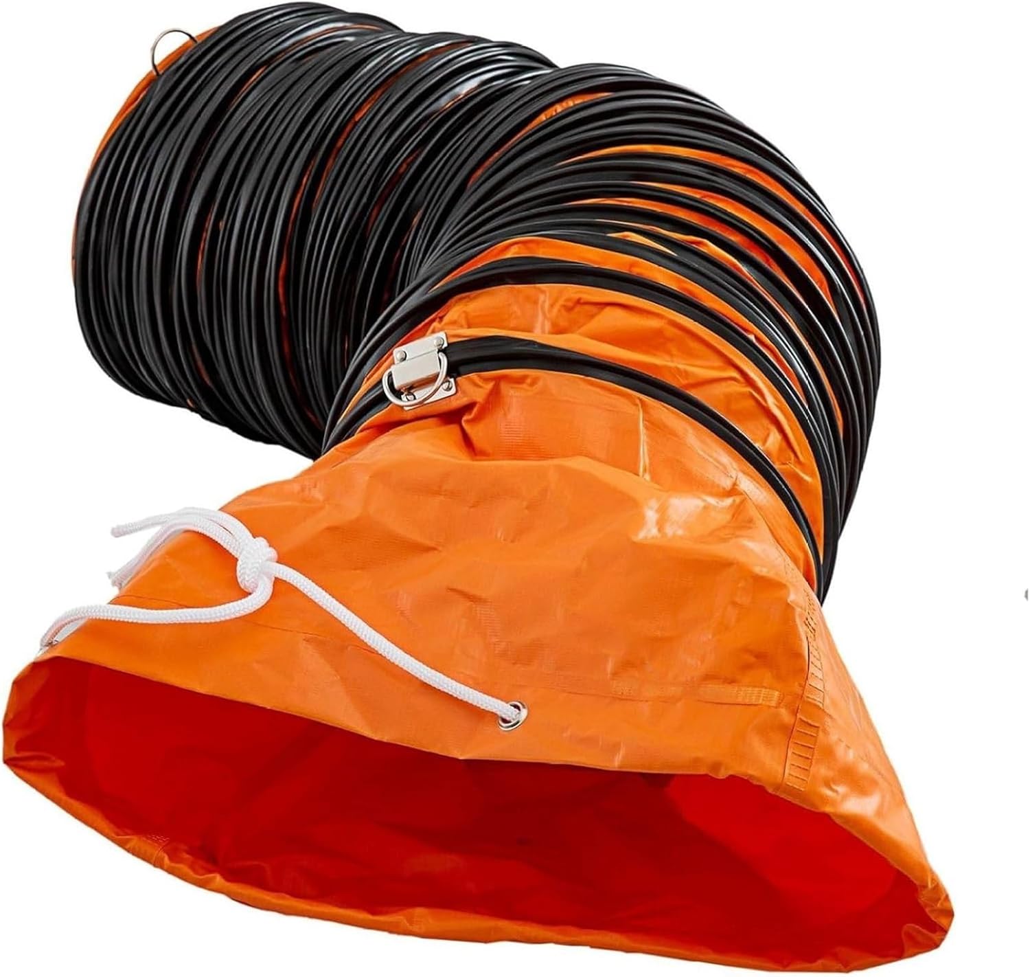 Ducting Hose, PVC, 6 10 16 33ft Flexible Folding Exhaust Duct with Adjustable Rope D Hook, Easy Storage, for Ventilation, Drying, Cooling Applications(6.6ft,Diameter - 200 mm)