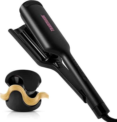 Trademark Beauty Hair Waver - Double Barrel Hair Crimper, Beach Wave Curler Curler, Babe Waves X, Adjustable Temperature H...