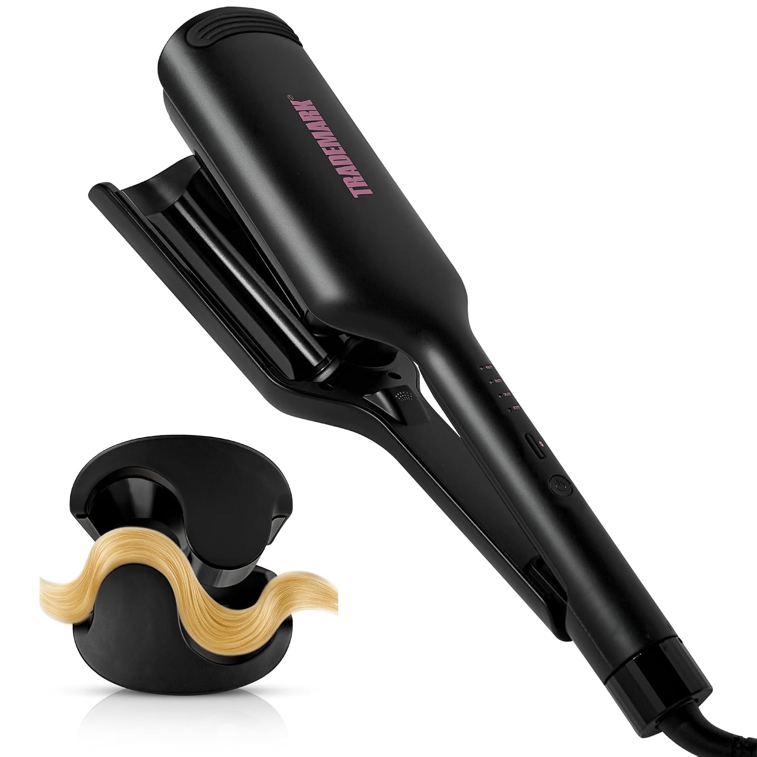 Trademark Beauty Hair Waver - Double Barrel Hair Crimper, Beach Wave Curler Curler, Babe Waves X, Adjustable Temperature H...