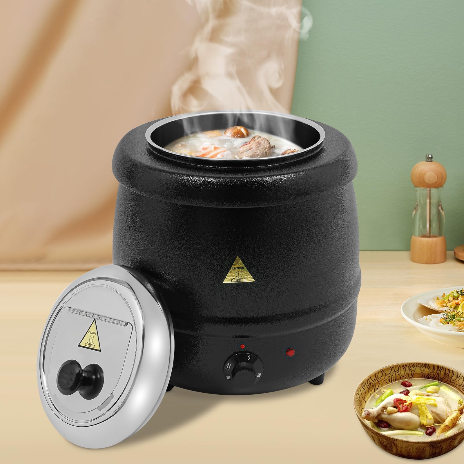 Bouilloire à soupe électrique, avec intérieur en acier inoxydable