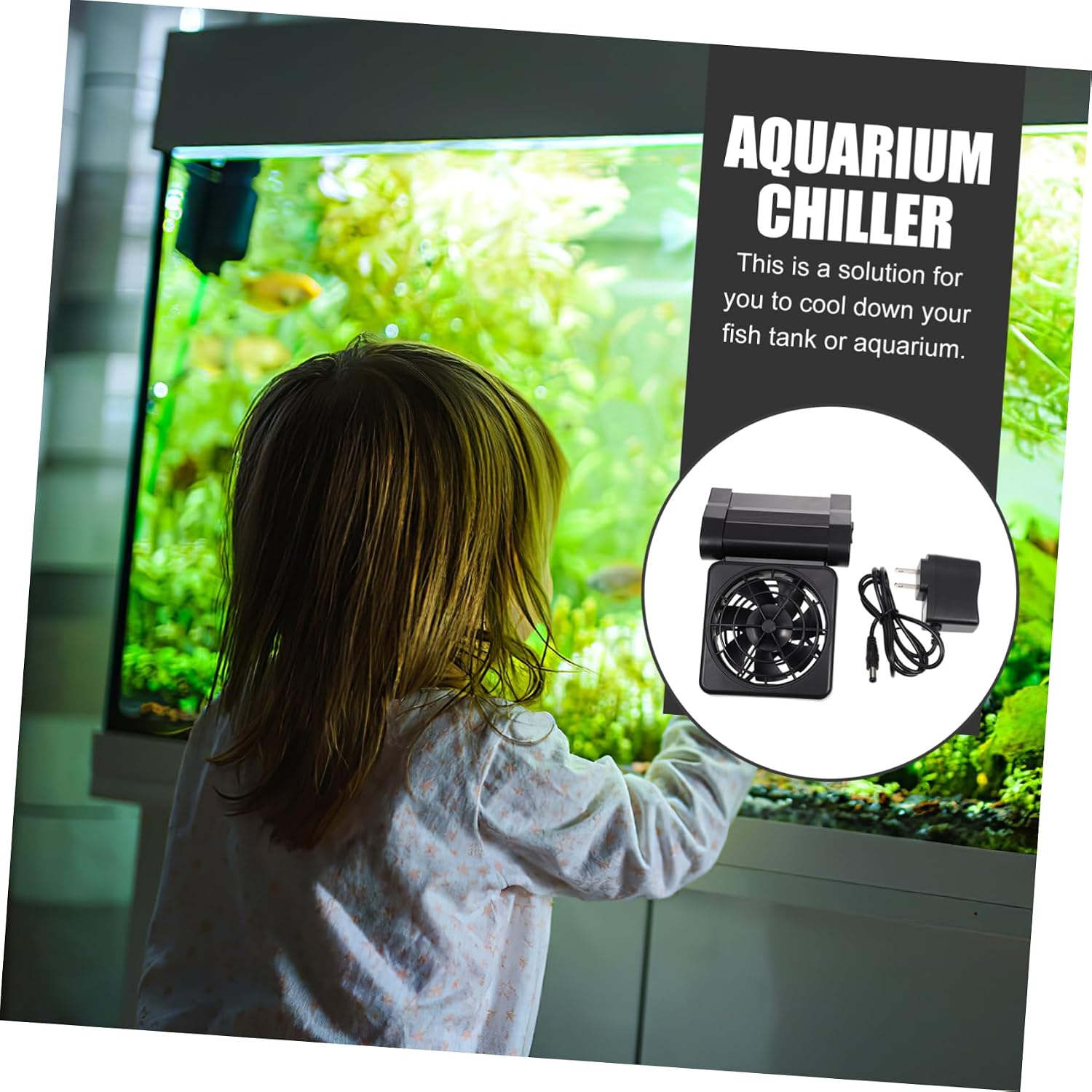 Levemolo Adjustable Aquarium Fan Water Chiller for Fish Tank Easy Install Wall-Mounted Silent Motor (us Plug)