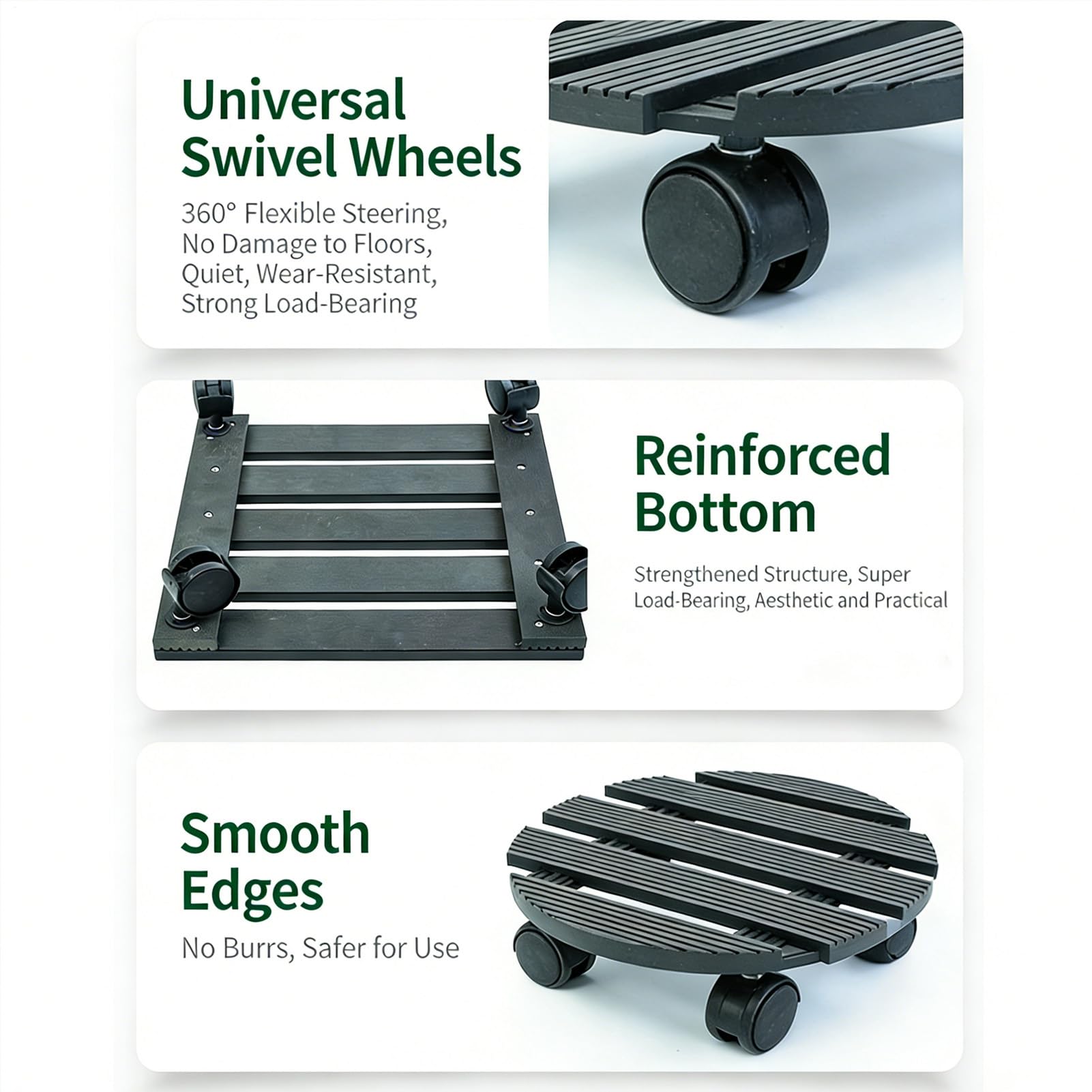 Carrello portapiante con Ruote Resistente Impermeabile con Ruote