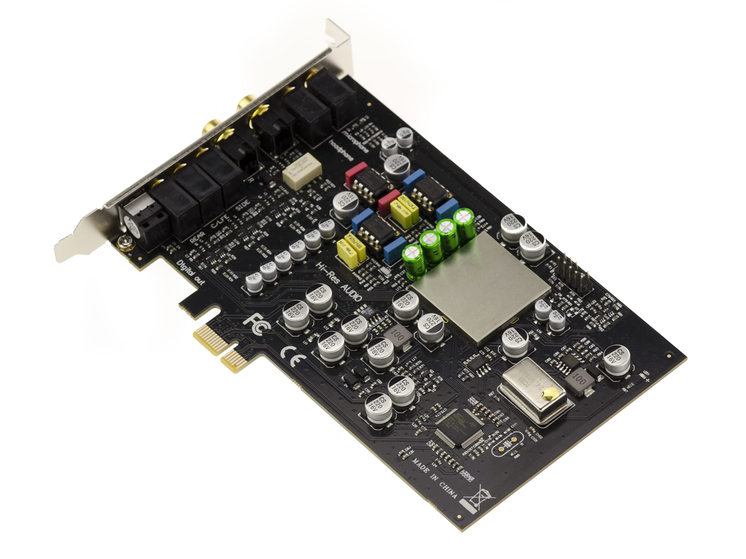 KALEA-INFORMATIQUE Tarjeta amplificadora de Sonido HiFi PCIe HD 7.1 192KHz 24bit 122db con TCXO 0.1ppm - CMedia Oxygen CM8828