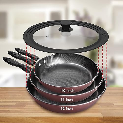 Miniatura 4 de Macetas, sartenes y sartenes universales de vidrio templado ventilado, se adapta a utensilios de cocina de 10 pulgadas, 11 pulgadas, 12 pulgadas,