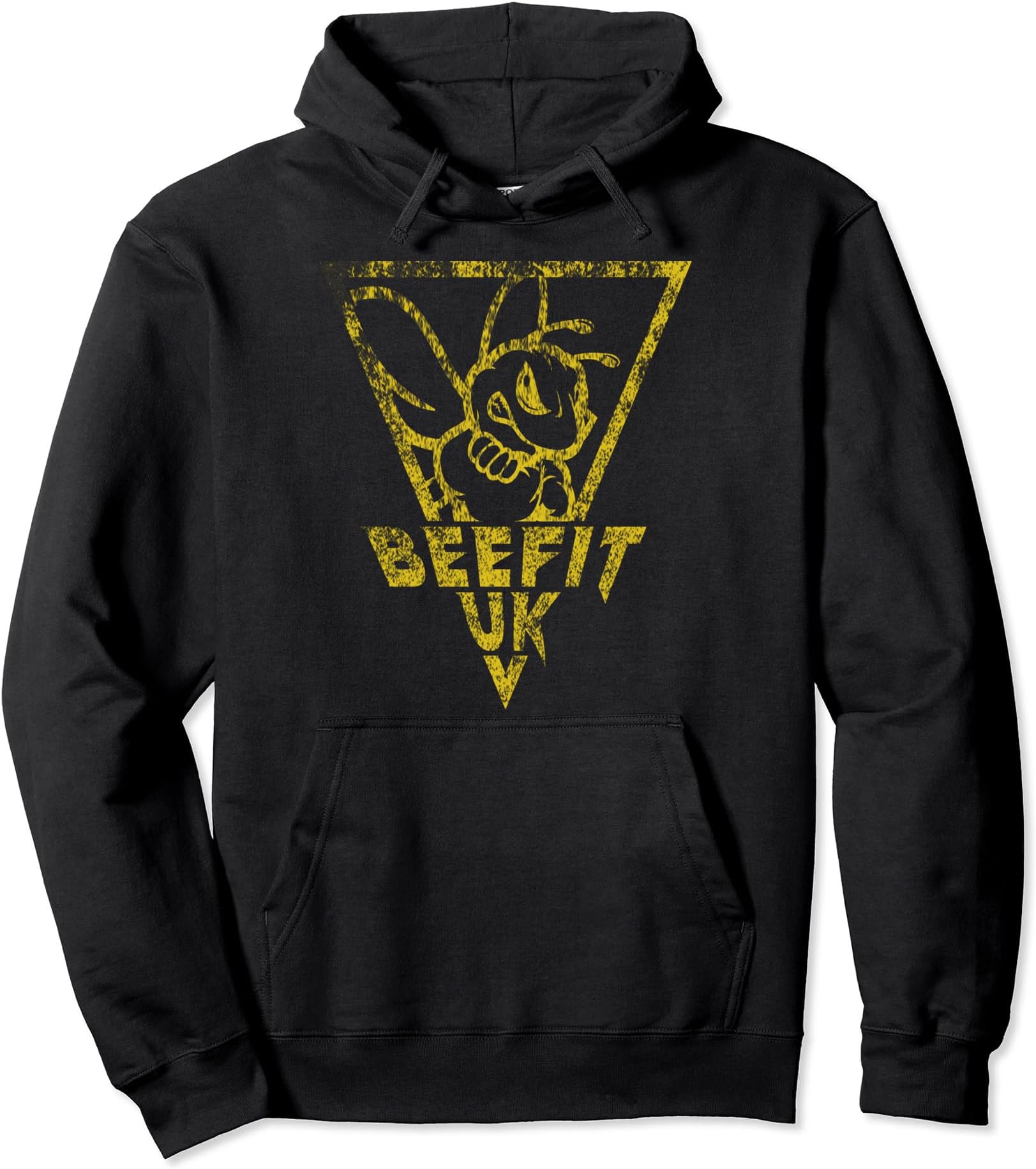 Muscle Vest - Grunge Yellow Logo Pullover Hoodie