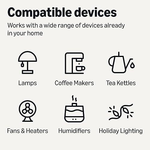 Miniatura 6 de Tienda Basics Enchufe inteligente, funciona solo con Alexa, Wi-Fi de 2.4 GHz, no requiere concentrador, paquete de 2, color blanco
