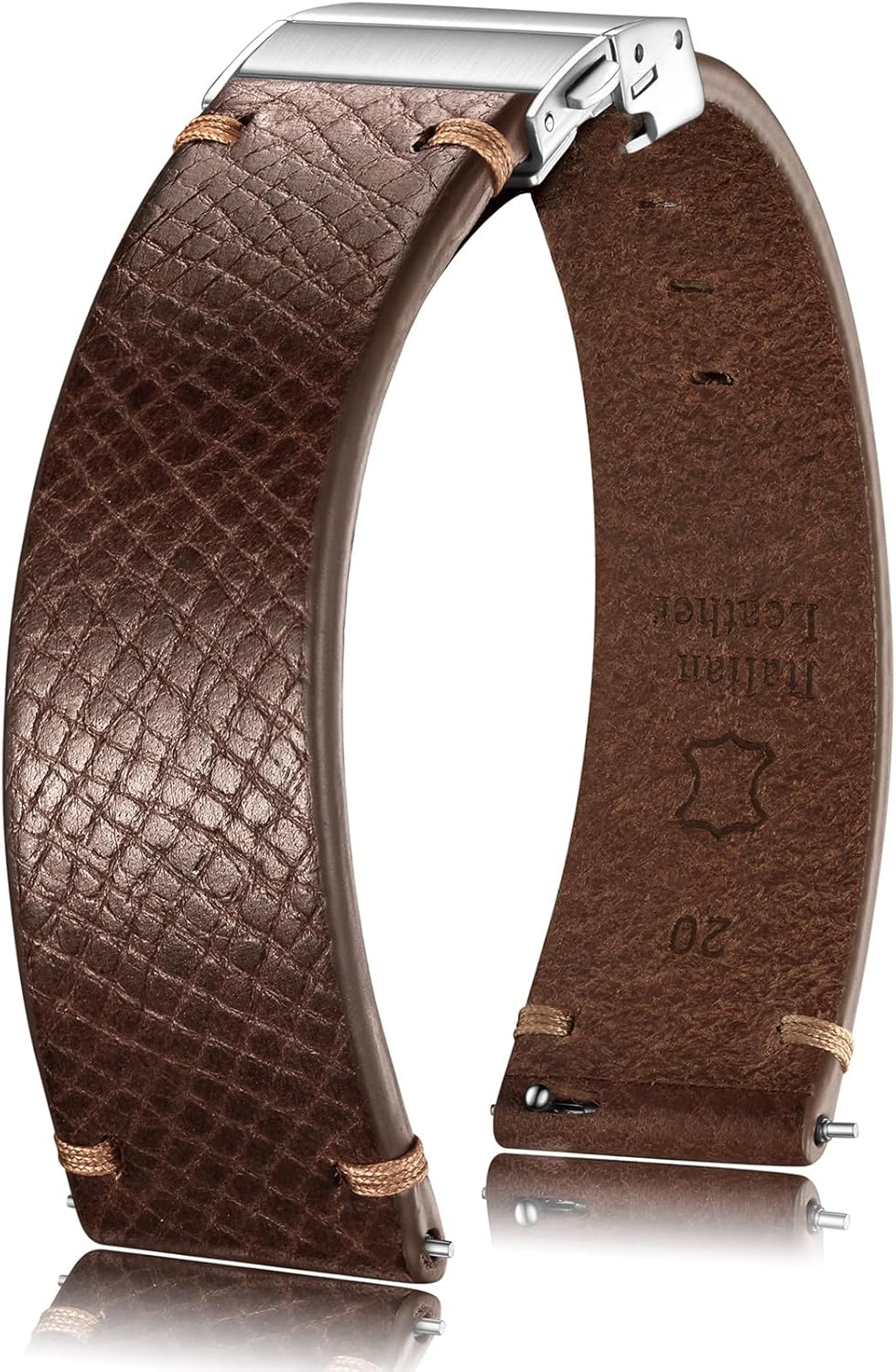 Getalia Italian Leather Watch Band | Tuscany Vegetable-Tanned Full Grain Calfskin Palm Grain Strap, Quick Release Watch Band with Folding Clasp, 18mm 19mm 20mm 21mm 22mm, Soft Strap for Men Women