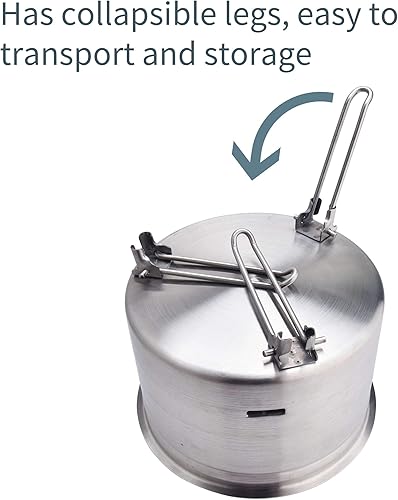 Miniatura 4 de ARC USA BQ2026 - Estufa de camping de acero inoxidable fácil de transportar estufas portátiles de leña para picnic, barbacoa, campamento, senderismo