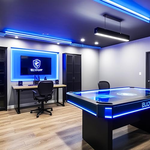 Miniatura 4 de iNextStation Tira de luz LED azul, 12 V, 16.4 pies, tira flexible de 16.4 ft, 300 LED, 5050 SMD, cuerda de luz LED cortable para dormitorio, cocina,