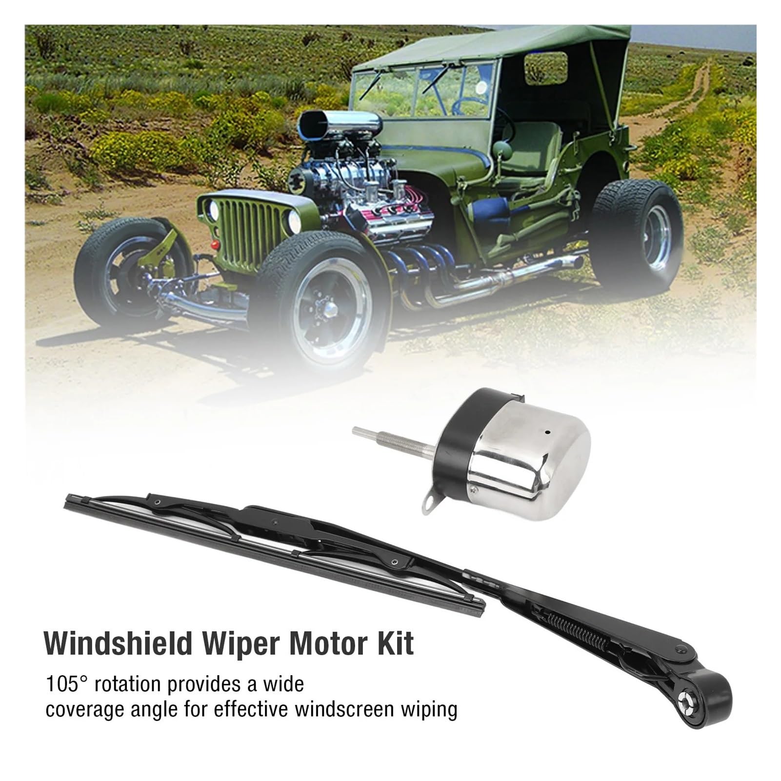 Fensterwischermotor Für Traktor Für Angeln Für Boot ATV UTV Elektrische Motor Wischer Leistungsstarke Verschleißfeste Blade Kit Scheibenwischermotor