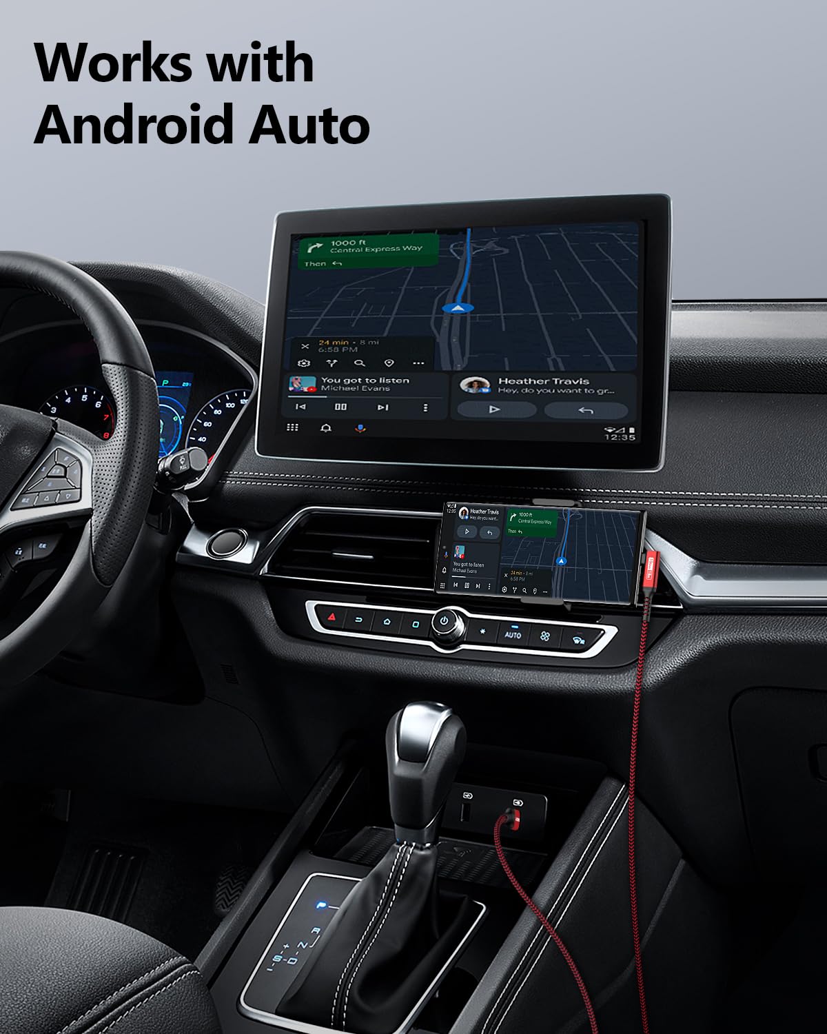 SUNGUY Cavo dati USB C, 1.5 m 10 Gbps USB 3.1 Gen 2 USB C cavo dati e cavo di ricarica, compatibile con Android Auto, Galaxy S22, SSD, Xperia Pro, rosso Xiaomi