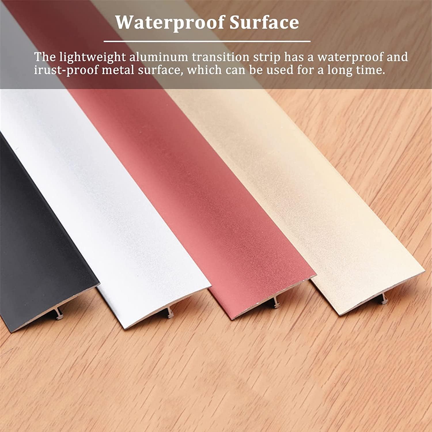 Doorway Uneven Floor Transition Strip, Doorway Floor Transition Strip, Wide 20mm Carpet to Tile Threshold Aluminum Edge Trim Molding with Non Slip Surface, Ramp Reducer Easy to Install ( Color : Red ,