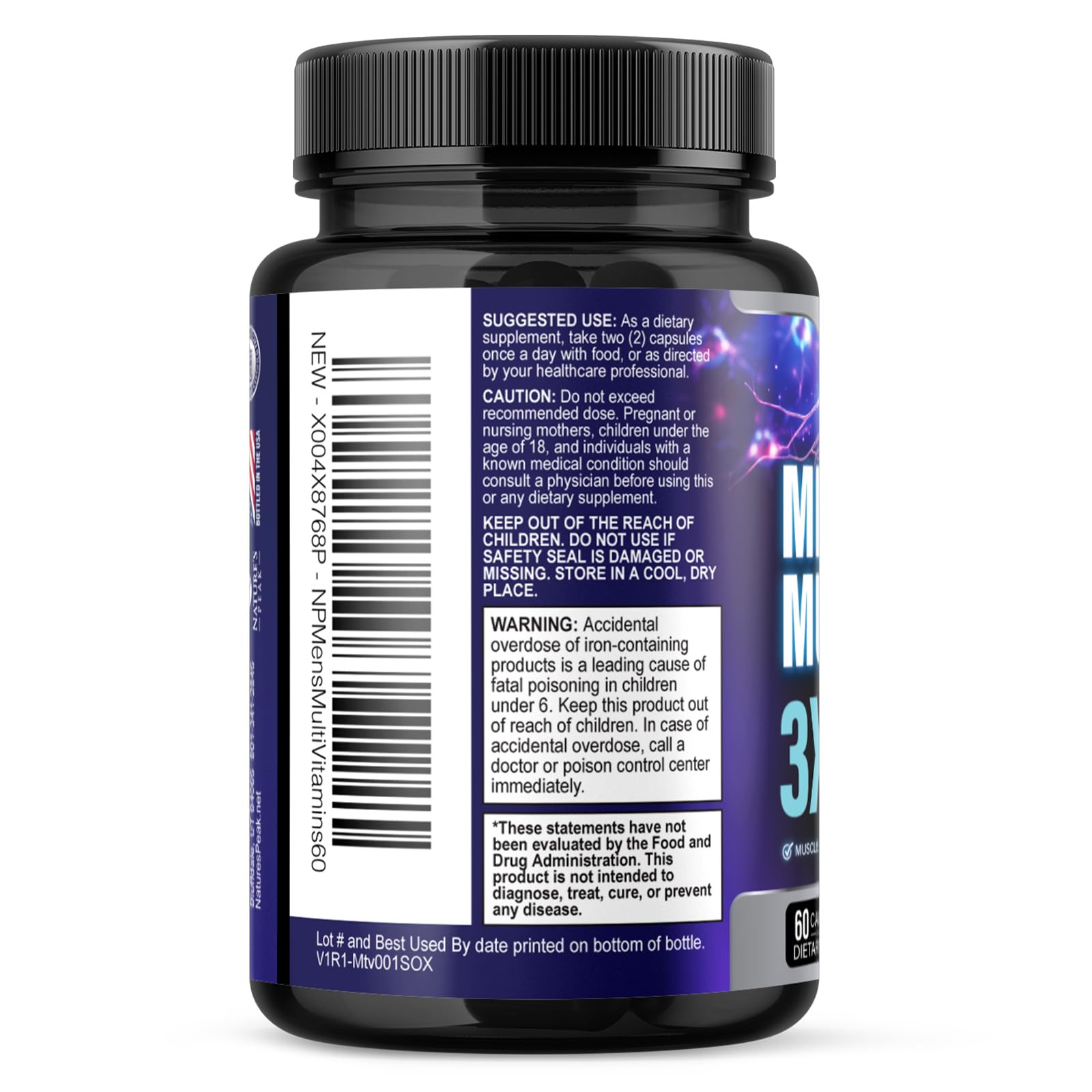 Multivitamin for Men - Complete Daily Men's Multi with 21 Essential Vitamins & Minerals - Best Immune Health, Memory & Cognition, & Physical Energy Support Supplement - Bottled in USA - 60 Capsules — Amazon image 8