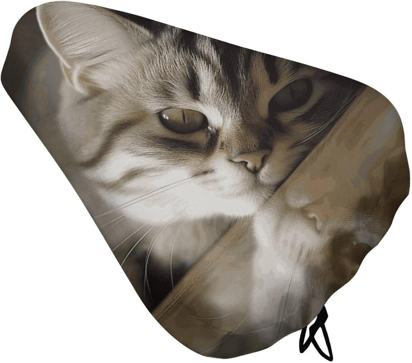 Sleeping Cat Bike Seat Cushion Waterproof Road Bike Seat Cover for Women Men Comfort Bicycle Seat Rain Cover with Drawstring Padded Mountain Bikes Saddle Fit for Exercise Stationary Bikes