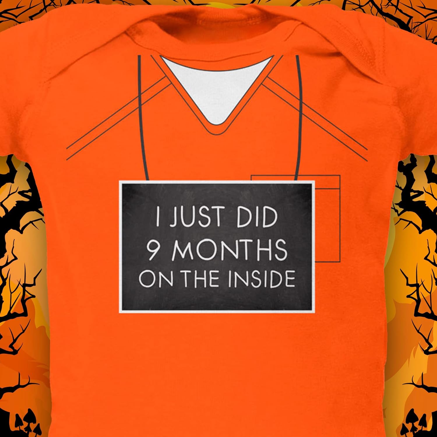 Old Glory 9 Months Inside Prisoner Inmate Costume Orange Soft Baby One Piece - 12-18 Months