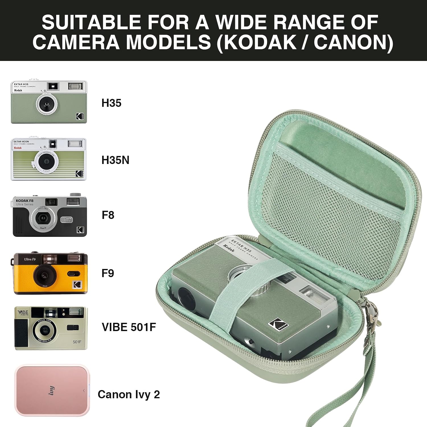 CAIYOULE Camera Case for KODAK EKTAR H35 H35N F8 F9 Half Frame Film Camera image 3