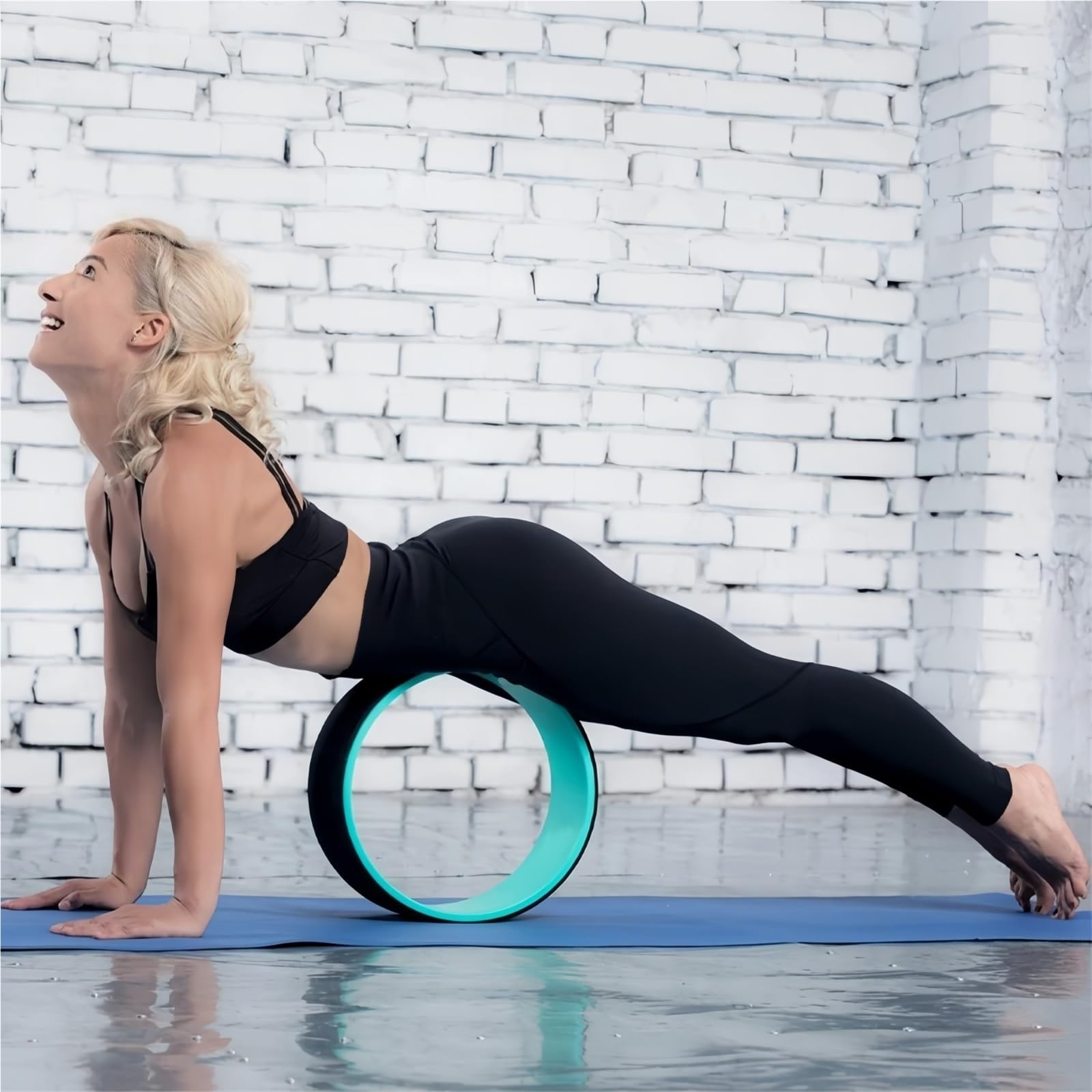Ruota da Yoga 33 cm con Schiena Aperta, Attrezzatura for, Ruota for Fitness, Rullo Piegato All'Indietro, Anello for Pilates a casa per alleviare Il Mal di Schiena